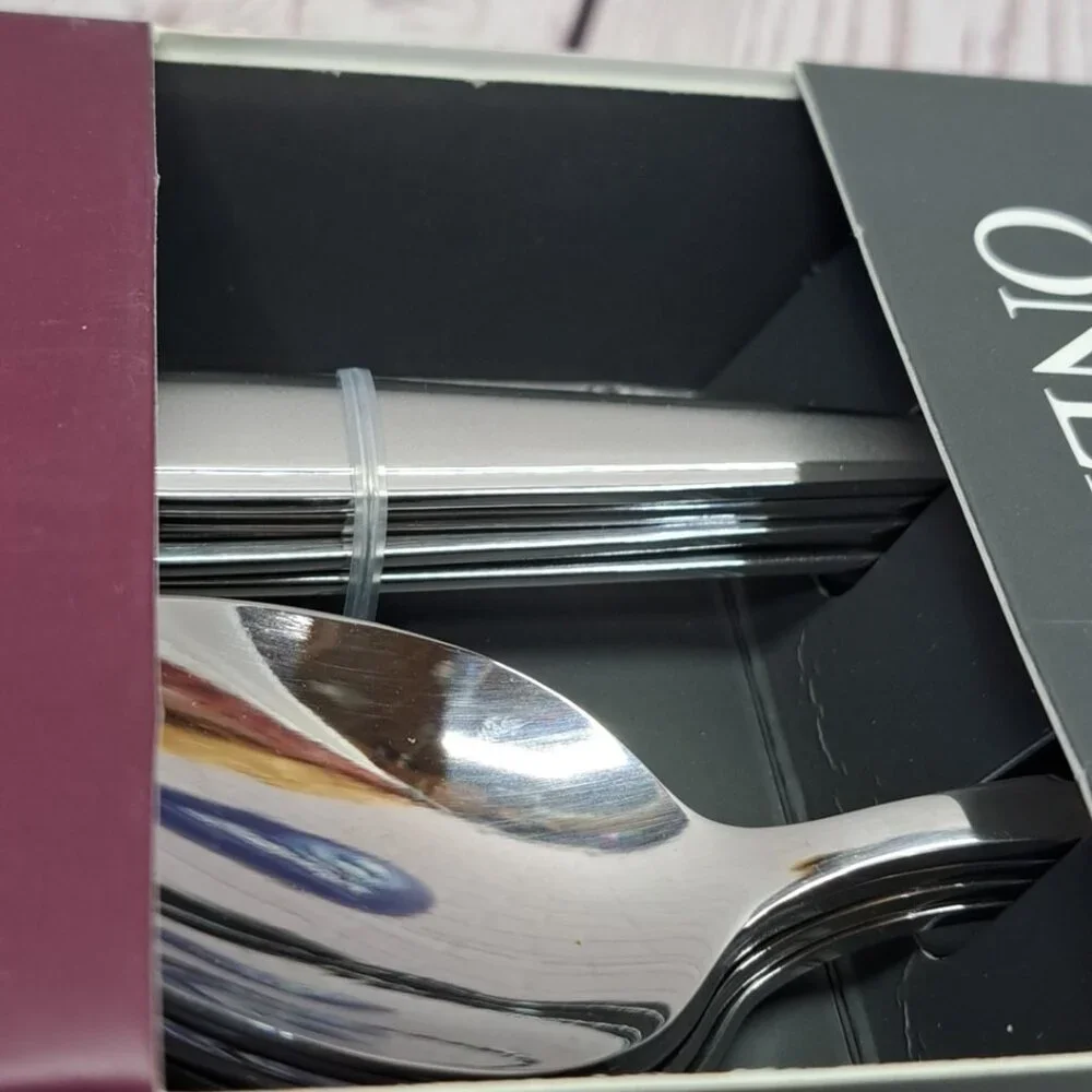 Oneida Stainless Jordan Set Of 8 Tea‎ Spoons Boxed H0011008B